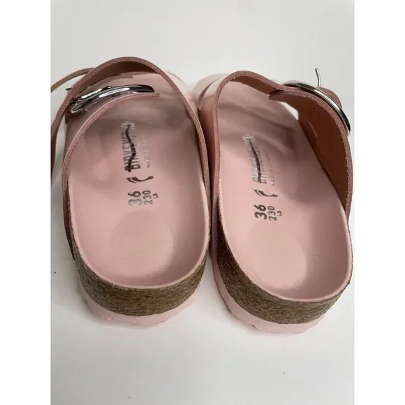Birkenstock Arizona Big Buckle Sandal High Shine Pink Leather Patent 36 US 5 - Picture 5 of 7